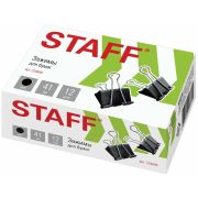 STAFF Зажимы для бумаг 41 мм (225159/) (12 шт.) черный