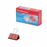 Зажимы для бумаг ErichKrause®, 19мм цветной (коробка 12 шт.)