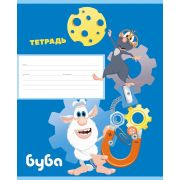 Тетрадь 12л А5ф КОСАЯ линия 65г/кв.м на скобе 5 диз.в блоке скругл.углы серия -Буба