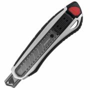 Нож канцелярский мощный 18 мм BRAUBERG «Heavy duty», автофиксатор, резиновые вставки, металл