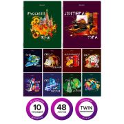 Тетради предметные со справочным материалом, КОМПЛЕКТ 10 ПРЕДМЕТОВ, ORIGINAL, 48 л., TWIN лак, BRAUBERG