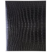 Тетрадь 48л А5ф клетка 65г/кв.м на скобе Обл. Бумвинил METALLIC тиснение CROCO Черная