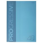 Тетрадь 48л А4ф клетка 60-65г/кв.м Пластиковая обложка на скобе PROGRESSIVE Бирюзовая