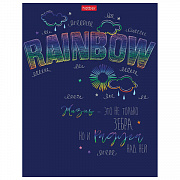 Тетрадь А5 48л. HATBER скоба, клетка, металлизиоварнный картон, Rainbow (5видов в спайке)