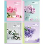 Тетрадь 48л., А5, клетка Greenwich Line «Nice flowers», матовая ламинация, выборочный УФ-лак, 70г/м2