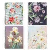 Тетрадь 80л., А5, клетка на гребне BG «Flower gallery», глянцевая ламинация, твердая обложка