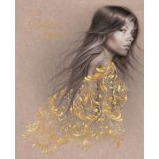 Тетрадь 96л А5ф клетка на скобе мат.ламин. 3D фольга серия -Golden lady-
