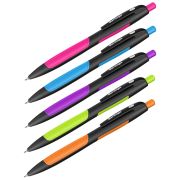 Ручка шариковая автоматическая Berlingo «Color Zone 2» 0,7мм, синяя, корпус ассорти