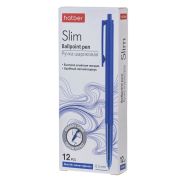 РУЧКА Hatber шариковая Автомат. Slim Синяя 0,5мм чернила на масл.основе soft ink 12шт. в картонной к