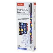 РУЧКА Hatber шариковая Botanica/Ботаника Синяя 0,7мм с колпачком и клипом чернила на масл.основе -Ассорти- 12шт. в картонной коробке