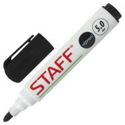 Маркер стираемый для белой доски ЧЕРНЫЙ, STAFF «Manager», 5 мм, с клипом, Китай