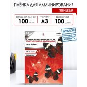 Пакетная пленка для ламинирования, глянцевая, 303x426мм (A3), 100мкм, LF