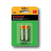 Аккумуляторы NiMH (никель-металлгидридные) Kodak HR6-2BL 2600mAh [KAAHR-2/2600mAh] (40/320/12800)