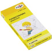Пластилин Гамма «Юный художник» NEW, 06 цветов, 84г, со стеком, картон. упаковка