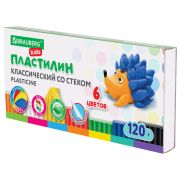 Пластилин классический BRAUBERG «KIDS», 6 цветов, 120 г, стек, ВЫСШЕЕ КАЧЕСТВО