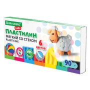 Пластилин мягкий восковой BRAUBERG «KIDS», 6 цветов, 90 г, со стеком, 106493