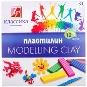 Пластилин Луч «Классика», 12 цветов, 240г, cо стеком, картон