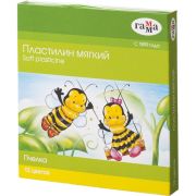 Пластилин восковой мягкий Гамма «Пчелка», 12 цветов, 180г, /РАСПРОДАЖА