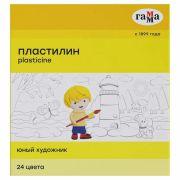 Пластилин ГАММА «Юный художник NEW», 24 цвета, 336 г, со стеком