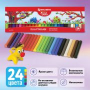 Пластилин классический BRAUBERG «МАГИЯ ЦВЕТА», 24 цвета, 500 г, ВЫСШЕЕ КАЧЕСТВО, картонная упаковка