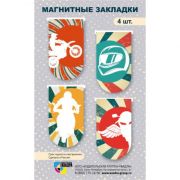 Закладки магнитные мини 4шт., Квадра «Мото»