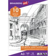 Папка для рисования БОЛЬШОГО ФОРМАТА А3, 10 л., 160 г/м2, BRAUBERG, 297х420 мм, «Ночной город», 1252
