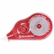 Корректирующая лента BRAUBERG MAXI PLUS 5мм х 25м, механизм перемотки, красная, блистер, 272501