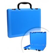 Портфель-кейс 1 отделение СТАММ, А4, 275*375*57мм, на защелках, голубой