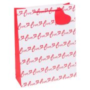 Пакет подарочный 18х23х11 см матовый Dream cards Любовь, красный (уп. по 12 шт.)