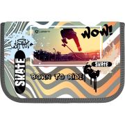 Пенал Lamark SMART BLOCKS «Skate» на 1 отд., с 2 блоками внутри (три секции на 38 предм.), 140х210х40 мм, ткань Премиум