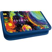 Пенал Lamark Космос, 1 отделение, на 17 предметов, 115х205х30 мм, на молнии, покрытие Soft touc