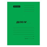 Скоросшиватель OfficeSpace «Дело», картон мелованный, 300г/м2, зеленый, пробитый, до 200л.