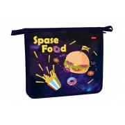 Папка для тетрадей Пластиковая А5ф Hatber 2 отделения 205х240х65мм на молнии- Space food- в индив.упак.
