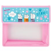 Папка для тетрадей ЮНЛАНДИЯ А5, 2 отделения, пластик, клапан на липучке, «Soft paws»