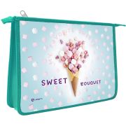 Папка для тетрадей Lamark Sweet bouquet, А5, 1 отделение, молния сверху, ламинированный картон,  рис