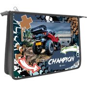 Папка для тетрадей Lamark Champion, А5, 1 отделение, молния сверху, ламинированный картон,  рисунок