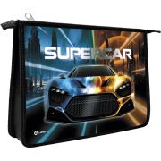 Папка для тетрадей Lamark Supercar, А5, 1 отделение, молния сверху, ламинированный картон,  рисунок