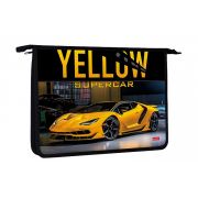 Папка для тетрадей Пластиковая А4ф Hatber 2 отделения 240х340х75мм на молнии -YELLOWsupercar- в индив.упак.