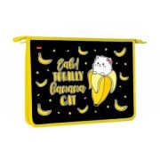 Папка для тетрадей А4 на молнии сверху пластиковая «Banana-cat»