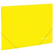 Папка на резинках BRAUBERG «Neon», неоновая, желтая, до 300 листов, 0,5 мм