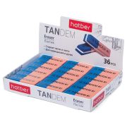 ER 058799 Ластик из термопластичной резины Hatber Tandem Bright 42х14х8мм Збшт в картонной Дисплей-