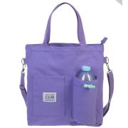 Сумка-шопер Hatber 35Х33Х3,5СМ хлопок 3 кармана - Lavender- в индив.упак.