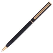 Ручка подарочная шариковая BRAUBERG «Slim Black», корпус черный, узел 1 мм, линия письма 0,7 мм, синяя