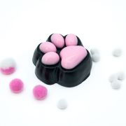 Игрушка антистресс Лапка черная с розовым 6 см