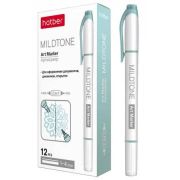 Артмаркер Hatber Mildtone Pastel Двухсторонний Бирюзовый 12шт. в картонной коробке