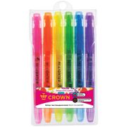 Набор текстовыделителей Crown «Multi Hi-Lighter Aroma» 06цв., 1-4мм, ароматиз., чехол с европодвесом
