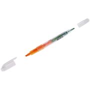 Текстовыделитель двухсторонний Crown «Multi Hi-Lighter Twin» оранжевый/зеленый, 3/2мм