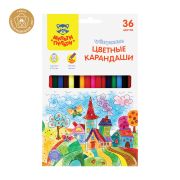 Карандаши цветные Мульти-Пульти «Невероятные приключения», 36цв., трехгран., заточен., картон, европодвес