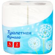 Бумага туалетная OfficeClean, 2-слойная, 4шт., 37,5м/рул.,тиснение, белая