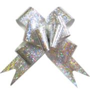 Бант Бабочка, голография, 1,5см (10 шт.) - серебро